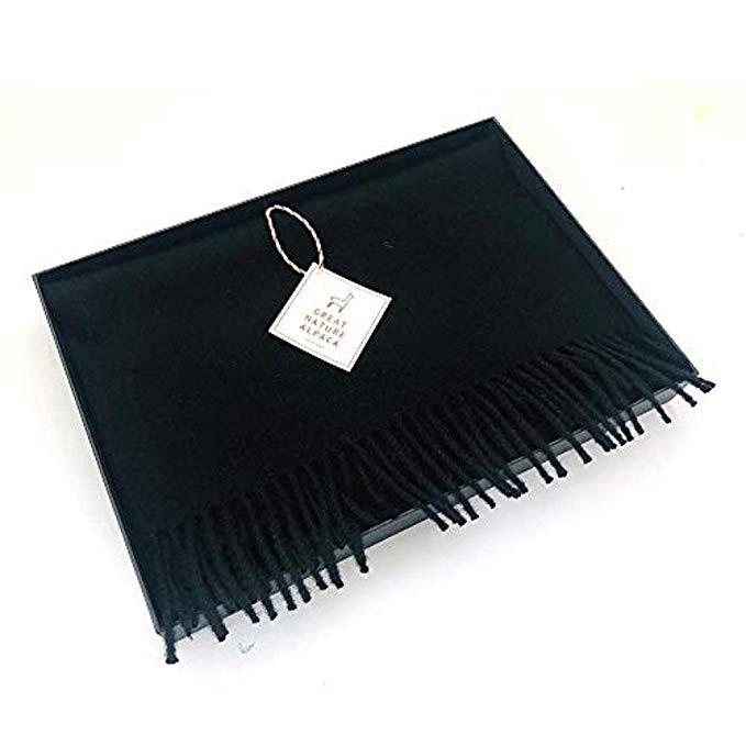 Great Natural Alpaca 100% baby alpaca scarf black color