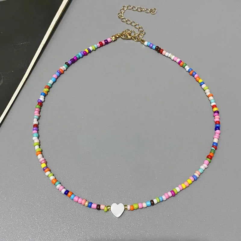 New Nature Shell Love Heart Choker Necklace for Girl Spring Summer