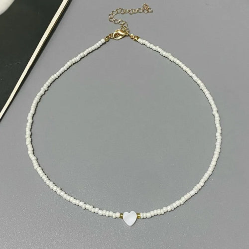 New Nature Shell Love Heart Choker Necklace for Girl Spring Summer