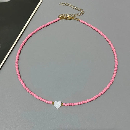 New Nature Shell Love Heart Choker Necklace for Girl Spring Summer