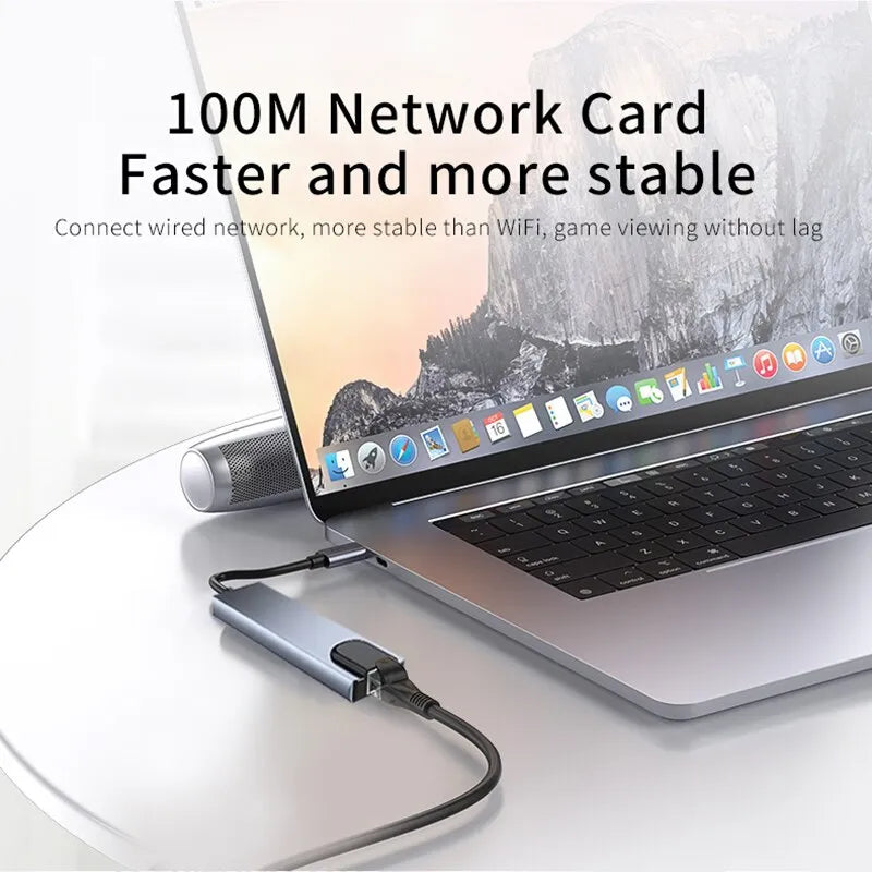 Usb 8 In 1 Type C 3 1 To 4k Hdmi Hub Adapter With Sd Tf Rj45 Card