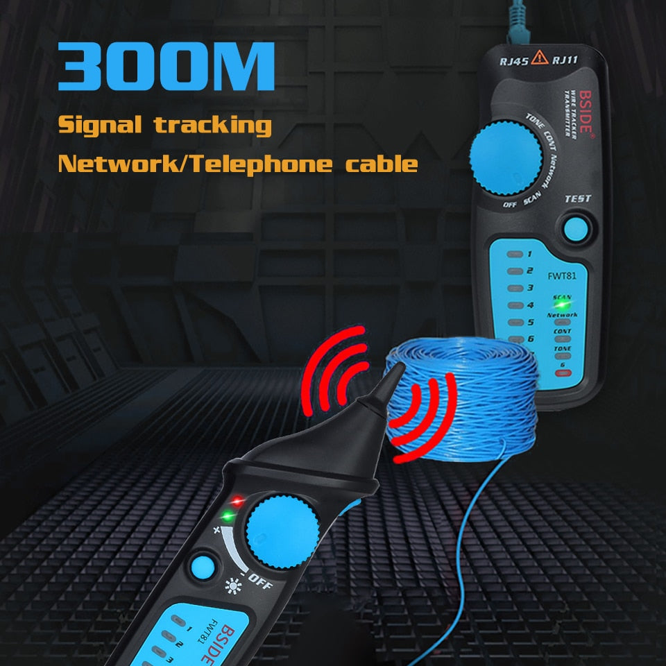 Network cable tracker detecteur FWT81 RJ11/45 Lan Ethernet Phone wire tester Finder Telecom Tool electrified work 48V-4