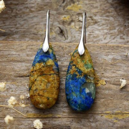 Out of State - Teardrop Shape Natural Stone Dangle Earrings
