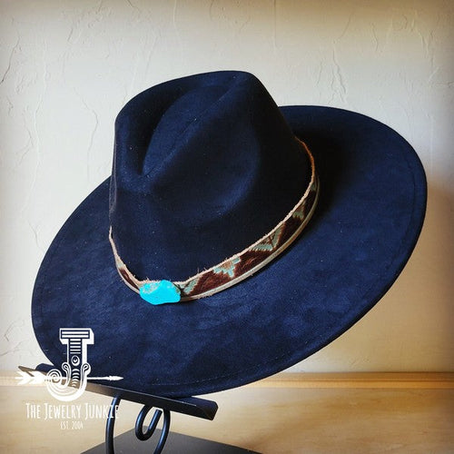 Turquoise Navajo Turq Slab Leather Band Choice Hat