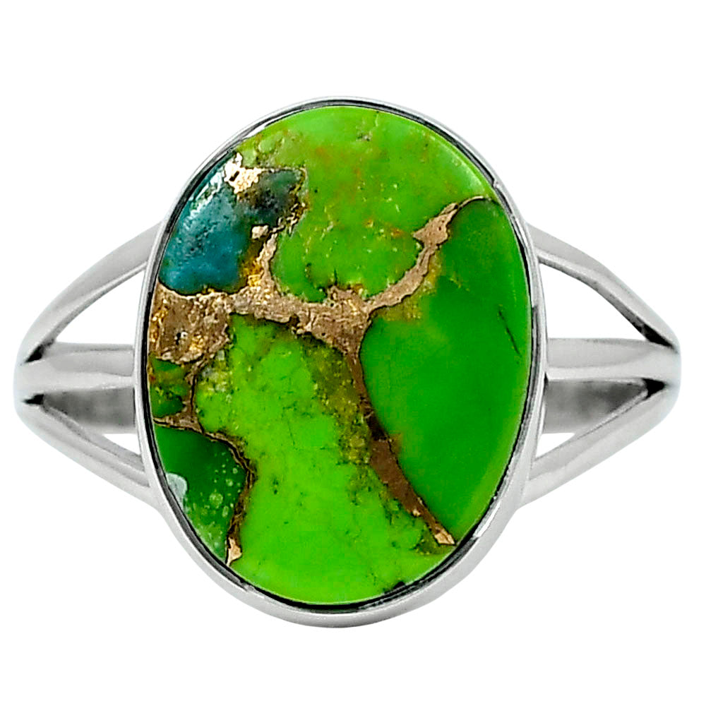 Premium Blue Turquoise In Green Mohave - USA Ring size-10 R-1003 29-ER11437