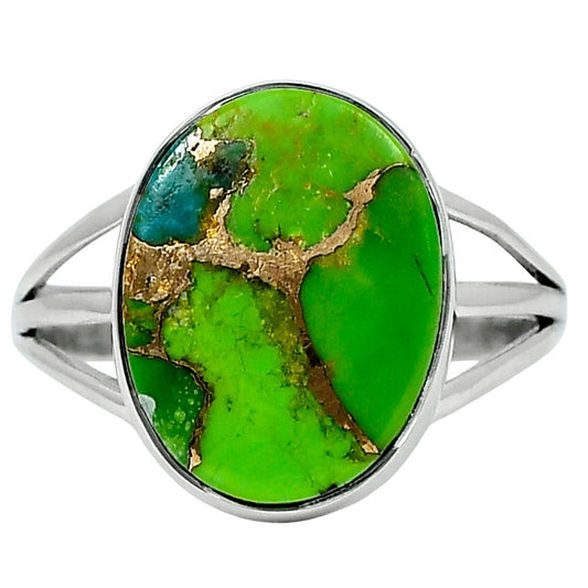 Premium Blue Turquoise In Green Mohave - USA Ring size-10 R-1003 29-ER11437