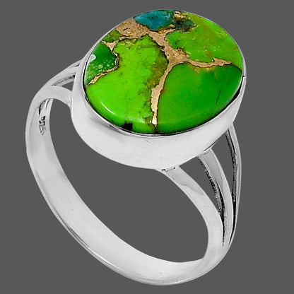 Premium Blue Turquoise In Green Mohave - USA Ring size-10 R-1003 29-ER11437