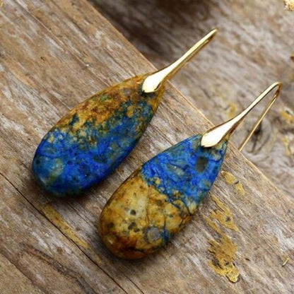 Out of State - Teardrop Shape Natural Stone Dangle Earrings
