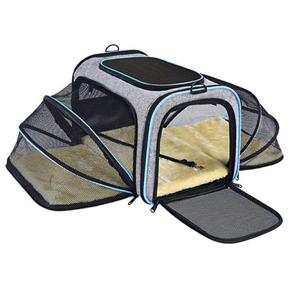 Pet Travel Haven: Expandable And Reflective Cat Carrier For Safe And Comfortable Journeys-3