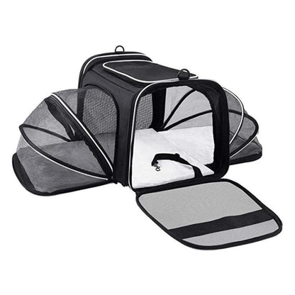 Pet Travel Haven: Expandable And Reflective Cat Carrier For Safe And Comfortable Journeys-4