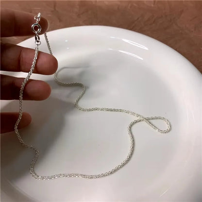 New Popular Silver Colour Sparkling Clavicle Chain Necklace Women