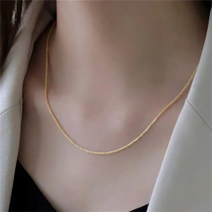 New Popular Silver Colour Sparkling Clavicle Chain Necklace Women