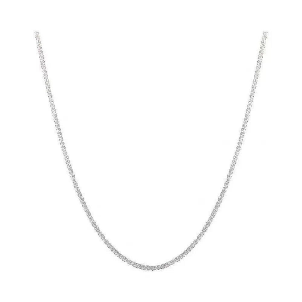 New Popular Silver Colour Sparkling Clavicle Chain Necklace Women