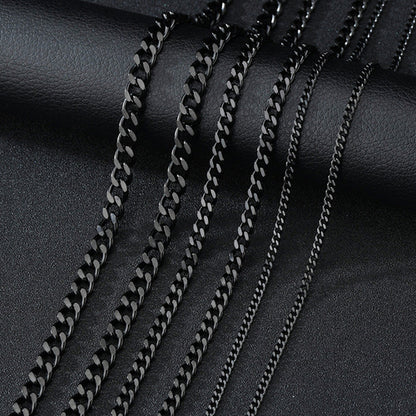 Basic Punk Stainless Steel 3,5,7mm Curb Cuban Necklaces For Men Women