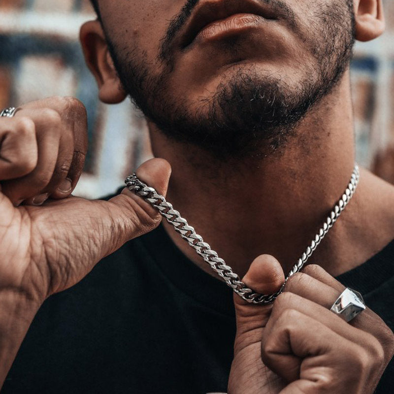Basic Punk Stainless Steel 3,5,7mm Curb Cuban Necklaces For Men Women