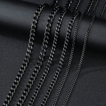 Basic Punk Stainless Steel 3,5,7mm Curb Cuban Necklaces For Men Women