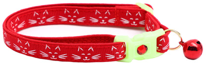 Glowing Cat Faces Breakaway Cat Collar-11