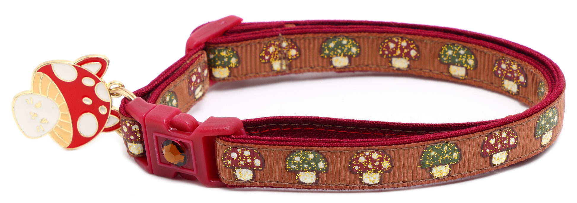 Woodland Mushrooms Breakaway Cat Collar-2