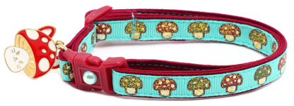 Woodland Mushrooms Breakaway Cat Collar-16