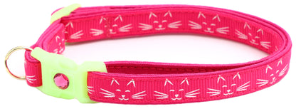 Glowing Cat Faces Breakaway Cat Collar-39