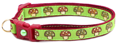 Woodland Mushrooms Breakaway Cat Collar-32