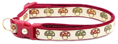 Woodland Mushrooms Breakaway Cat Collar-31