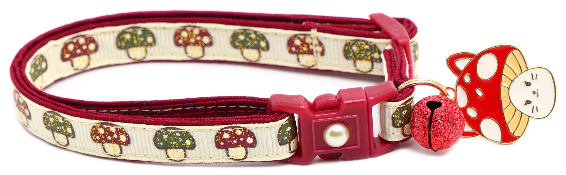 Woodland Mushrooms Breakaway Cat Collar-24