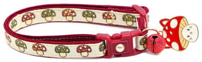 Woodland Mushrooms Breakaway Cat Collar-24