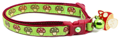 Woodland Mushrooms Breakaway Cat Collar-25
