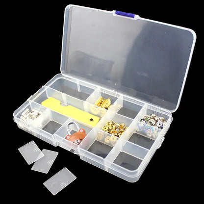 Plastic Jewelry Box 10/15/24 Compartment Slot Organizer Storage Beads