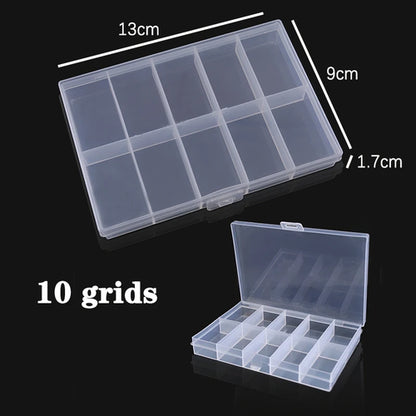 Plastic Jewelry Box 10/15/24 Compartment Slot Organizer Storage Beads