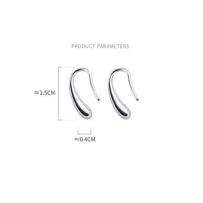 925 Sterling Silver Water Drop Shape Earrings for Women  Simple