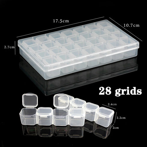 Plastic Jewelry Box 10/15/24 Compartment Slot Organizer Storage Beads