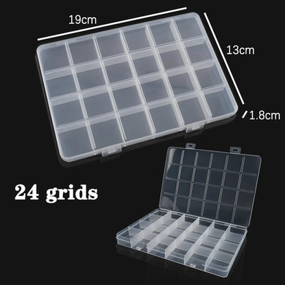 Plastic Jewelry Box 10/15/24 Compartment Slot Organizer Storage Beads