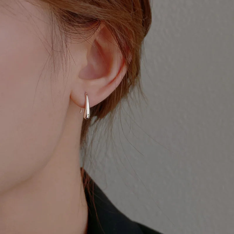 925 Sterling Silver Water Drop Shape Earrings for Women  Simple