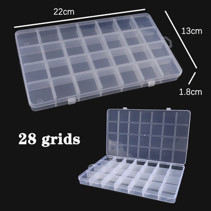 Plastic Jewelry Box 10/15/24 Compartment Slot Organizer Storage Beads