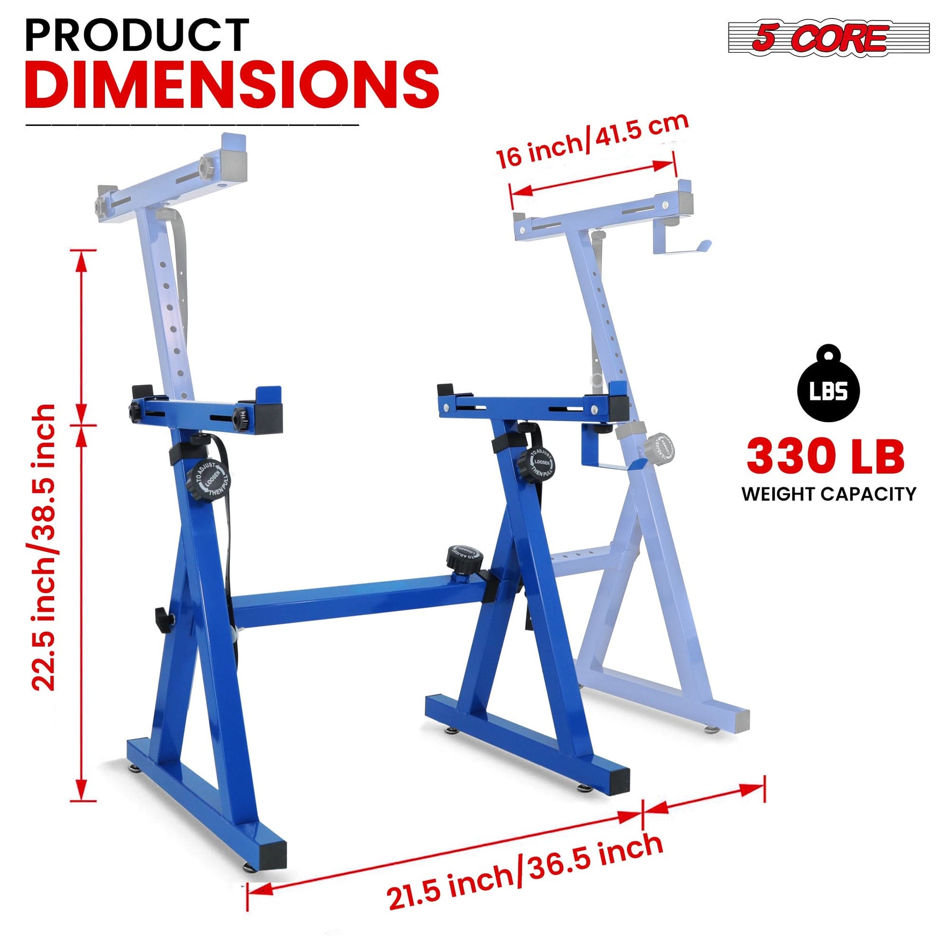 5Core Keyboard Stand Z Style Heavy Duty Sturdy Piano Riser Height Adjustable Holder BLUE-1