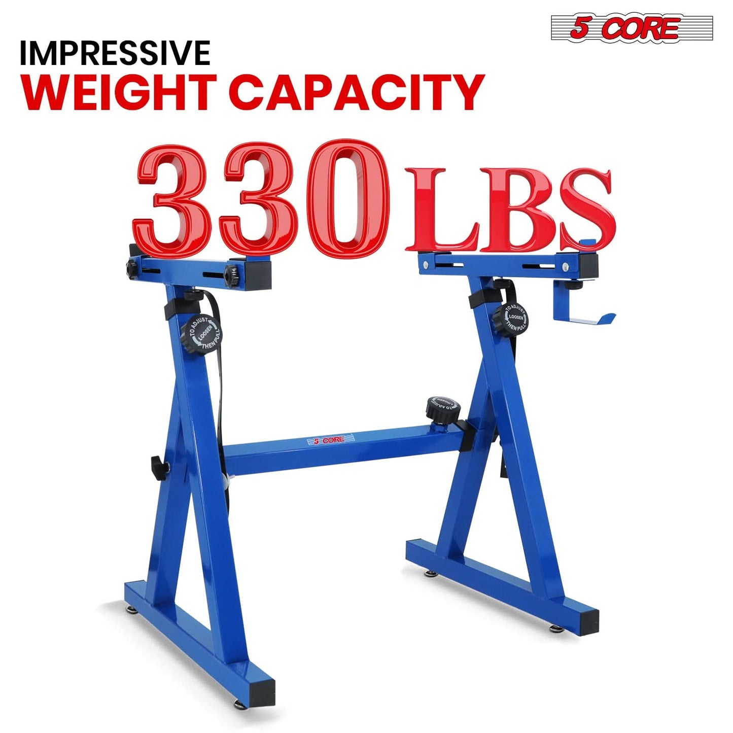5Core Keyboard Stand Z Style Heavy Duty Sturdy Piano Riser Height Adjustable Holder BLUE-2