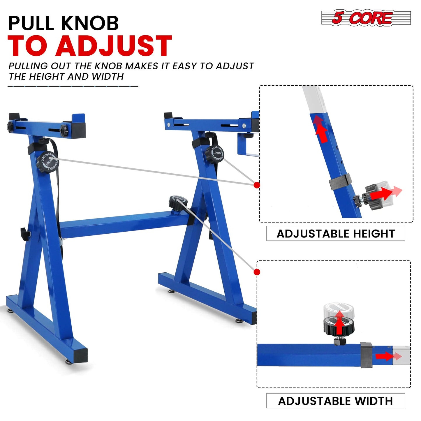 5Core Keyboard Stand Z Style Heavy Duty Sturdy Piano Riser Height Adjustable Holder BLUE-3