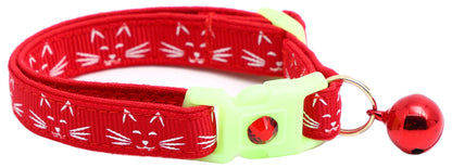 Glowing Cat Faces Breakaway Cat Collar-19