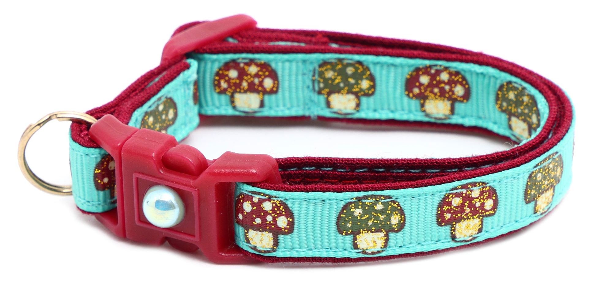 Woodland Mushrooms Breakaway Cat Collar-26
