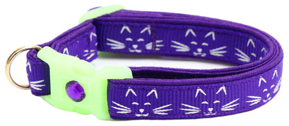 Glowing Cat Faces Breakaway Cat Collar-48