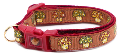 Woodland Mushrooms Breakaway Cat Collar-27