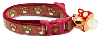 Woodland Mushrooms Breakaway Cat Collar-20