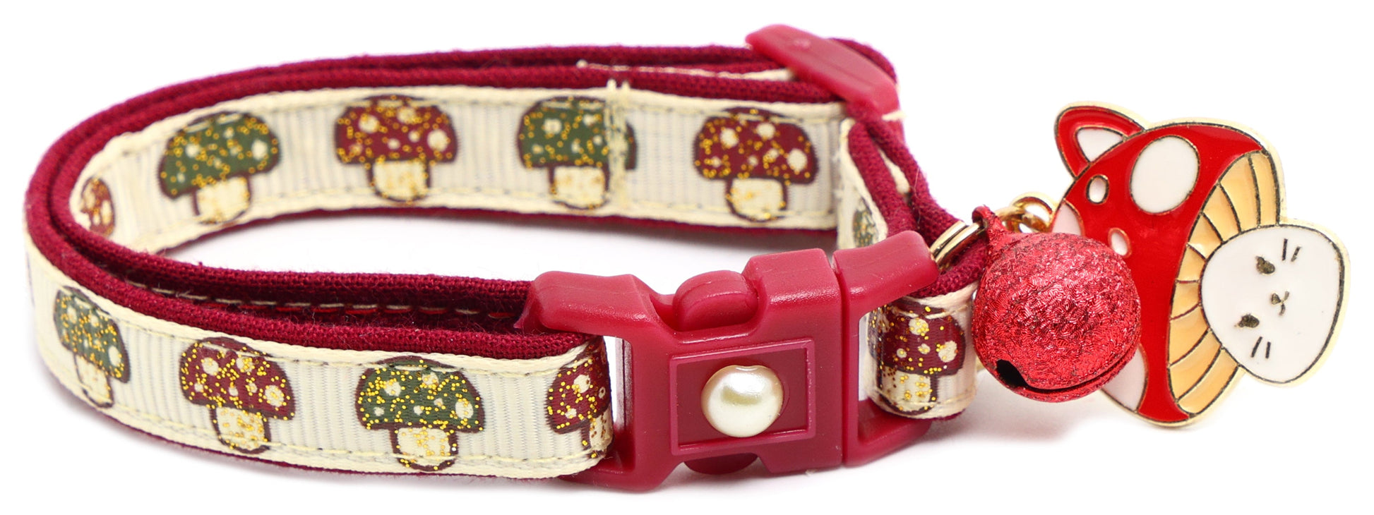 Woodland Mushrooms Breakaway Cat Collar-21