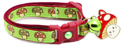 Woodland Mushrooms Breakaway Cat Collar-22