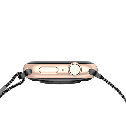 Stainless Steel Link Woven Mesh Infinite Loop Band - The Melbourne in Black Large - Compatible with Apple Watch Size 42mm to 45mm-4