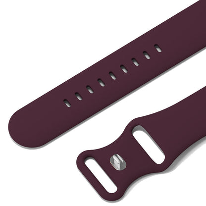 Silicone Sports Band Burgundy with Silver Pin - The Noosa Small - Compatible with Apple Watch Size 38mm to 41mm-1