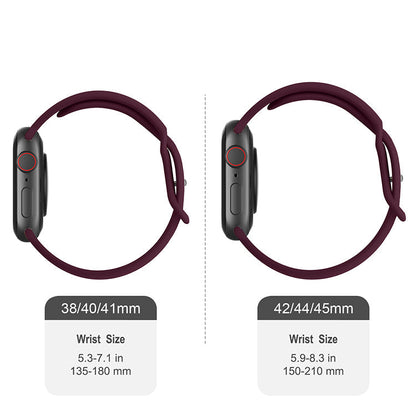 Silicone Sports Band Burgundy with Silver Pin - The Noosa Small - Compatible with Apple Watch Size 38mm to 41mm-2