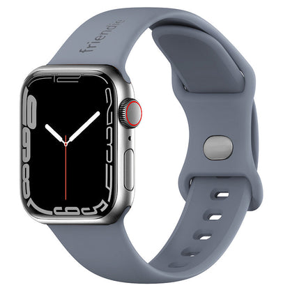 Silicone Sports Band Stardust Grey with Silver Pin - The Noosa - Compatible with Apple Watch Size 38mm to 41mm-0